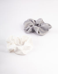 Dark Satin Hair Scrunchie Pack - link has visual effect only