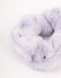 Lilac Fluffy Hair Scrunchie - link has visual effect only