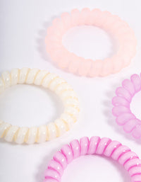 Pink Coil Hair Tie 4-Pack - link has visual effect only