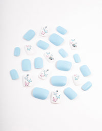 Tweens Blue & Butterfly Press On Nails - link has visual effect only