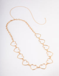 Gold Large Open Heart Waist Chain - link has visual effect only