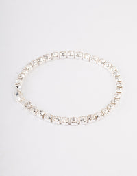 Silver Diamante Round Stone Tennis Bracelet - link has visual effect only