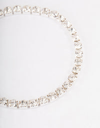 Silver Diamante Round Stone Tennis Bracelet - link has visual effect only