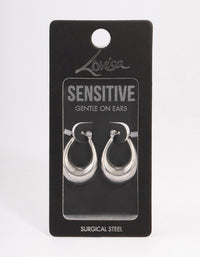 Surgical Steel Wide Oval Hoop Earrings - link has visual effect only