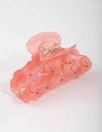 Pink Acrylic Flower Diamante Claw Clip - link has visual effect only