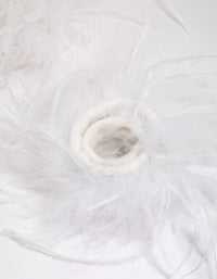 White Feathered Attachable Cuffs Pack - link has visual effect only