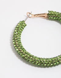 Coated Green Crystal Wrapped Hoop Earrings - link has visual effect only