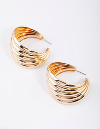 Gold Twisted Hoop Earrings - link has visual effect only