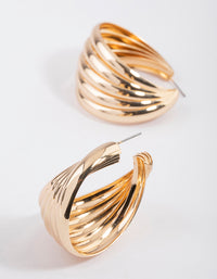 Gold Twisted Hoop Earrings - link has visual effect only