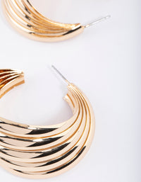 Gold Twisted Hoop Earrings - link has visual effect only