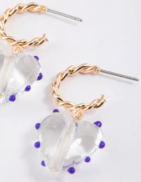 Spiked Ball Heart Hoop Earrings - link has visual effect only