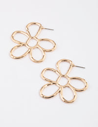 Gold Statement Flower Hoop Earrings - link has visual effect only