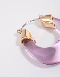 Acrylic Purple Hoop Earrings - link has visual effect only