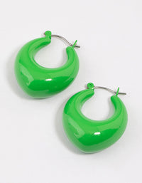 Coated Blue Chubby Hoop Earrings - link has visual effect only