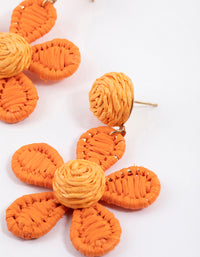 Raffia Flowered Drop Earrings - link has visual effect only