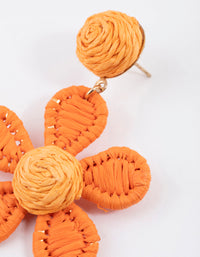 Raffia Flowered Drop Earrings - link has visual effect only