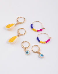 Gold Evil Eye Earrings Pack - link has visual effect only