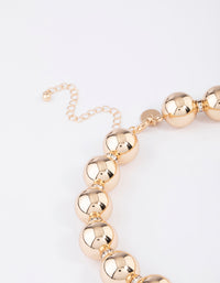 Gold Round Beaded Necklace - link has visual effect only