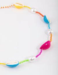 Plastic Beaded Multi Clear Shell Necklace - link has visual effect only