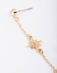 Gold Rose Quartz Cluster Drop Earrings - link has visual effect only