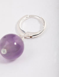 Silver Amethyst Mini Ball Earrings - link has visual effect only