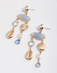 Gold Multi Shell Drop Earrings - link has visual effect only