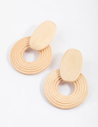 Wooden Round Statement Earrings - link has visual effect only