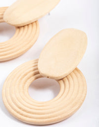 Wooden Round Statement Earrings - link has visual effect only