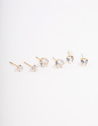 Waterproof Gold Plated Stainless Steel Star & Heart Stud Earrings Pack - link has visual effect only