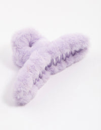 Fluffy Lilac Hair Claw Clip - link has visual effect only