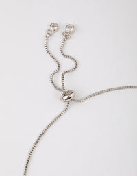 Rhodium Cup Chain Y-Neck Jewellery Set - link has visual effect only