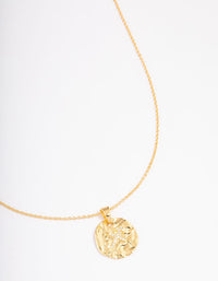 Gold Plated Sagittarius Coin Pendant Necklace - link has visual effect only