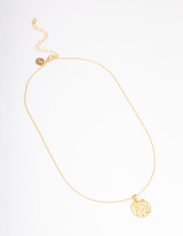 Gold Plated Sagittarius Coin Pendant Necklace