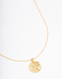 Gold Plated Aquarius Coin Pendant Necklace - link has visual effect only