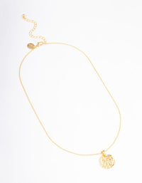 Gold Plated Aquarius Coin Pendant Necklace - link has visual effect only