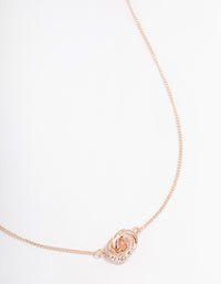 Rose Gold Double Circle Lock Necklace - link has visual effect only