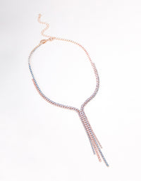 Rose Gold Layered Y-Shaped Necklace - link has visual effect only