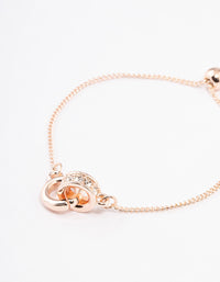 Rose Gold Double Circle Lock Bracelet - link has visual effect only