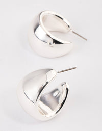 Silver Wide Chubby Hoop Earrings - link has visual effect only