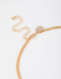 Gold Chunky Mixed Statement Double Layered Necklace - link has visual effect only