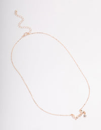 Rose Gold Pearl & Diamante Love Necklace - link has visual effect only