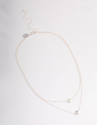 Silver Heart Double Row Necklace - link has visual effect only