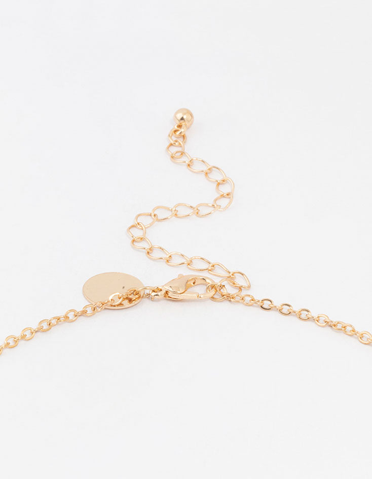 Gold Circle Diamante Necklace