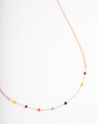 Gold Multi-Coloured Beaded Necklace - link has visual effect only