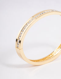 Gold Plated Classic Diamante Hinge Bangle - link has visual effect only