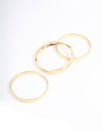 Gold Plated Classic Medium Smooth Bangle Pack - link has visual effect only