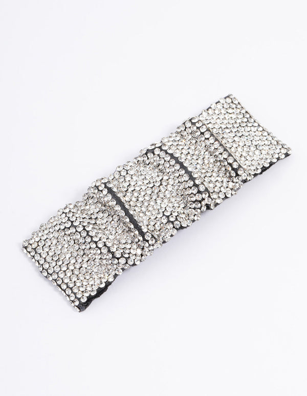 Fabric Diamante Barette Hair Clip