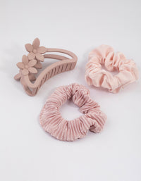 Mixed Flower Hair Claw & Scrunchie Pack - link has visual effect only