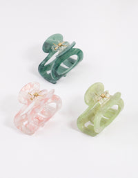 Green Acrylic Mini Oval Claw Clip Pack - link has visual effect only