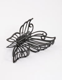 Coated Black Detail Butterfly Claw Clip - link has visual effect only